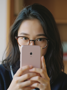 Ảnh gái xinh che mặt bằng điện thoại​