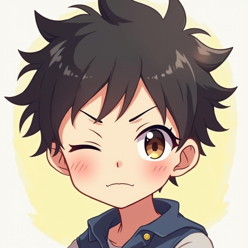 Anh avatar anime cute nam voi ve mat nghich ngom