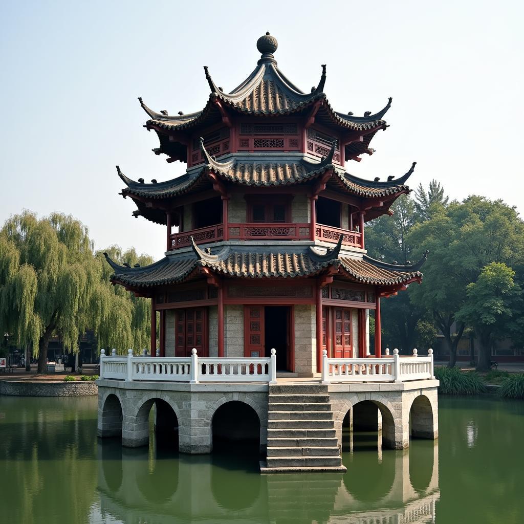 Ảnh cận cảnh Tháp Rùa Hồ Gươm biểu tượng nghìn năm văn hiến