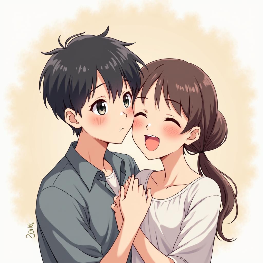 Hinh anh anime cap dang yeu duoc cat de lam avatar doi tren mang xa hoi