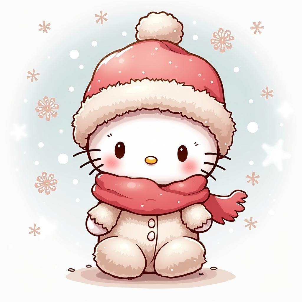 Hinh anh hello kitty de thuong theo mua dong