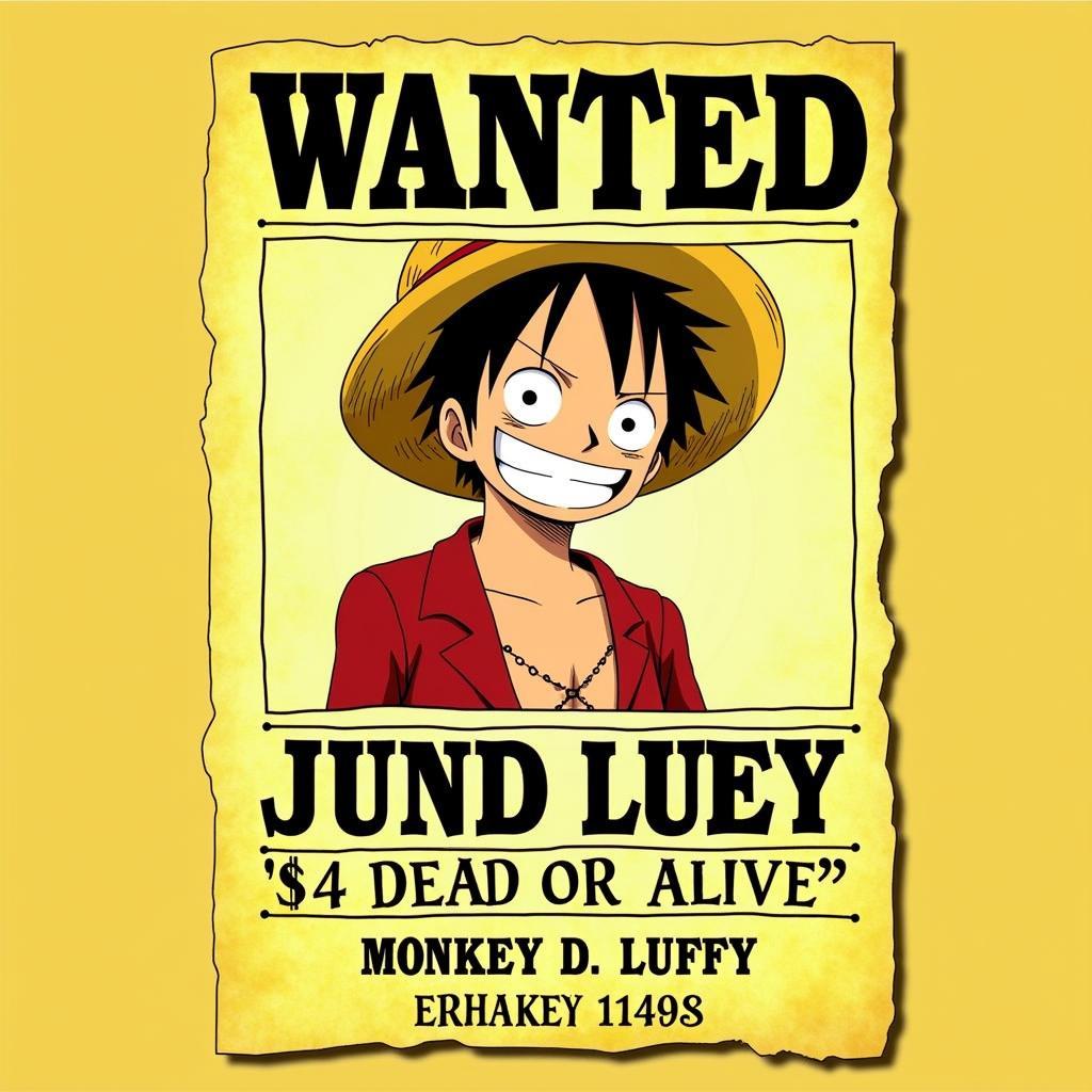 Poster truy nã Luffy mới nhất chuẩn HD sắc nét làm hình nền