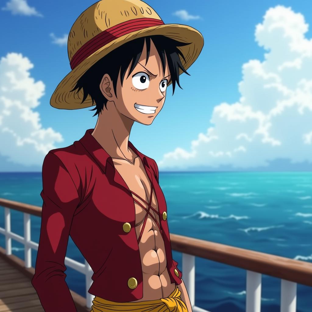 Hình ảnh thuyền trưởng Luffy đầy khí chất và quyết tâm