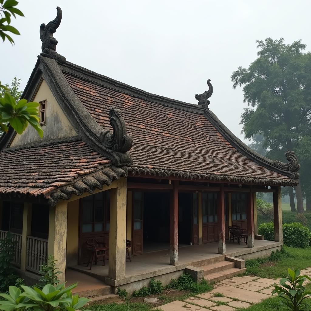 Hinh anh mai dinh lang co kinh nam giua lang que