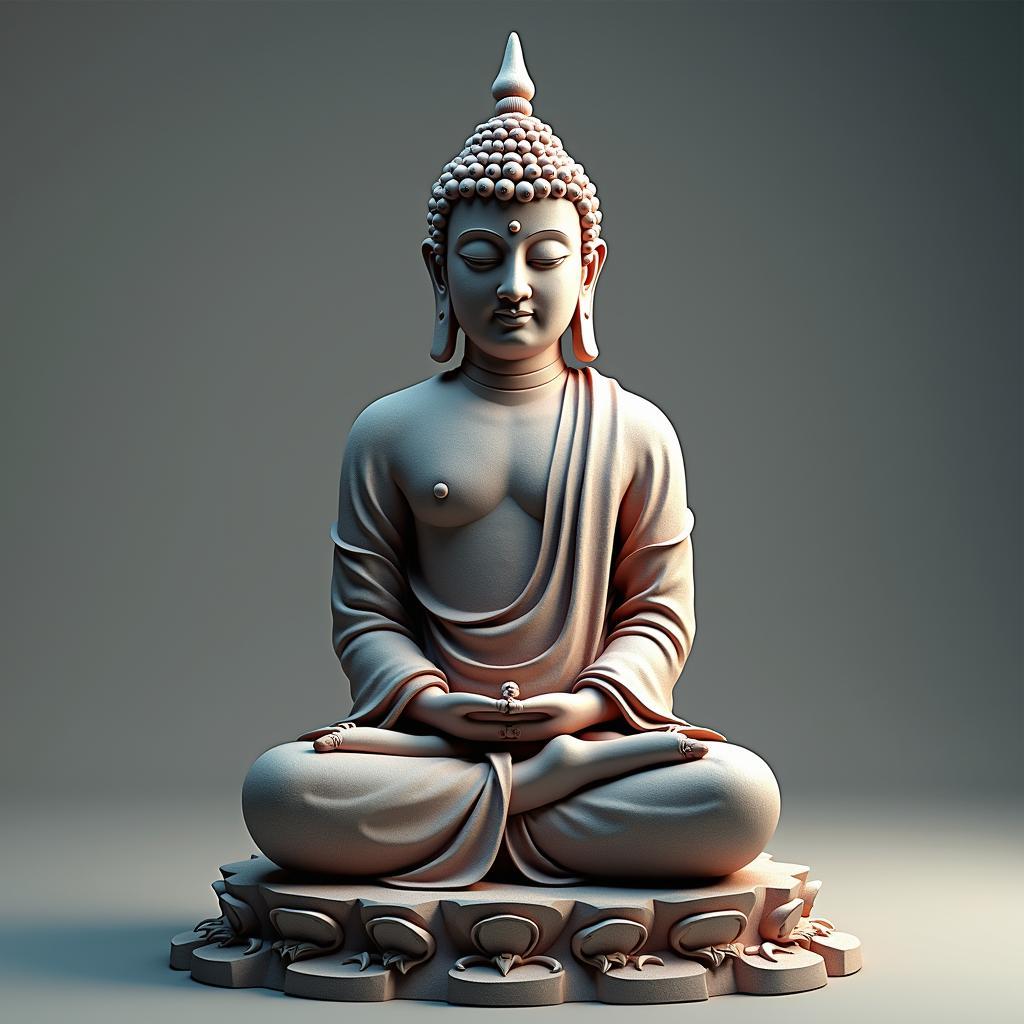 Hinh anh Phat 3D theo phong cach nghe thuat truu tuong, day sang tao va doc dao