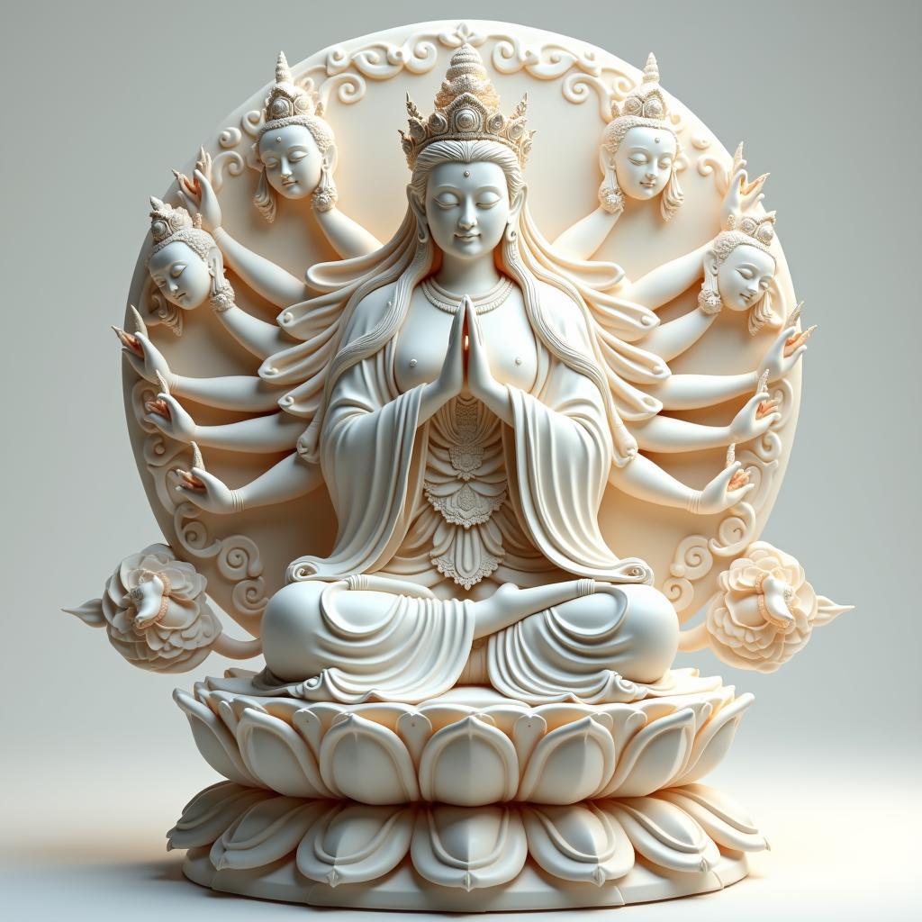 Hinh anh Quan Am Bo Tat 3D nghin mat nghin tay the hien su tu bi va quyen nang vo bien