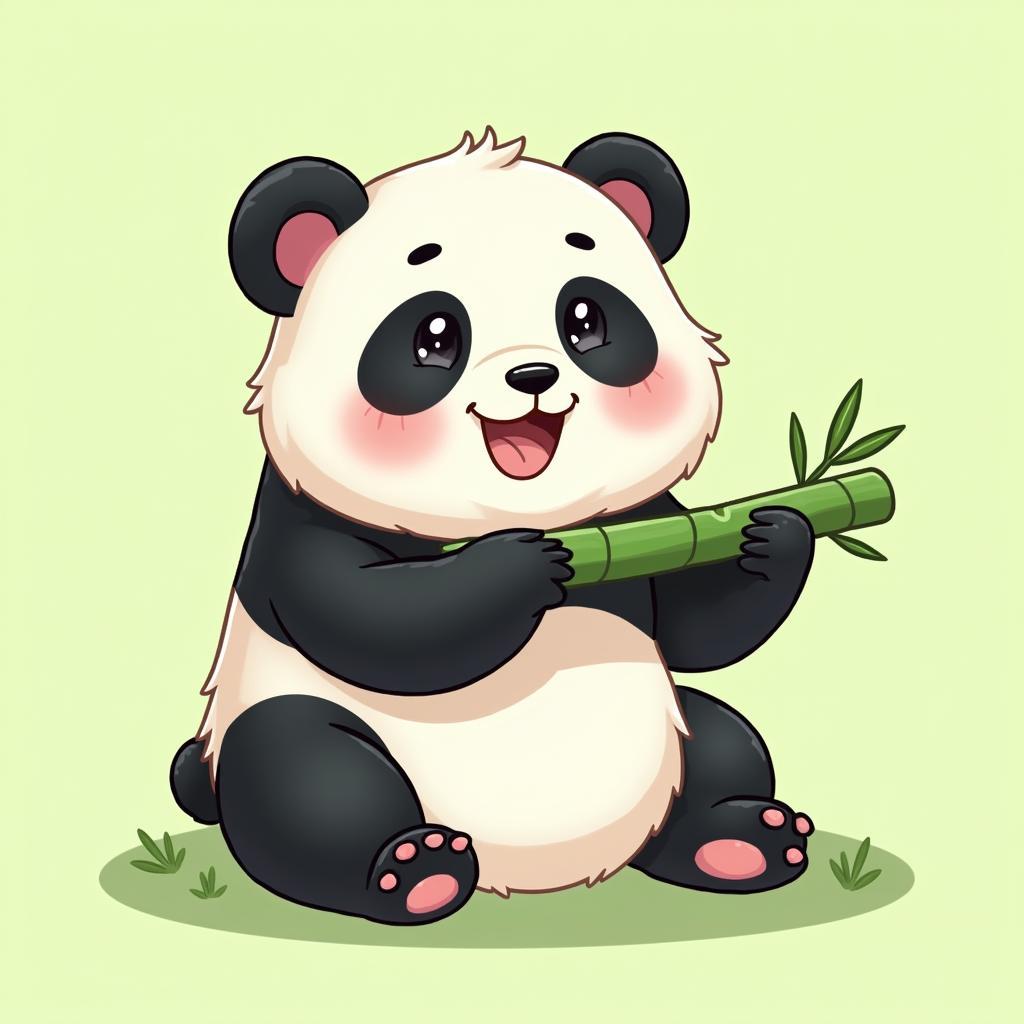 Anh nen cute hoat hinh ve chu gau truc map mum dang ngoi an tre tre trong phong cach de thuong.