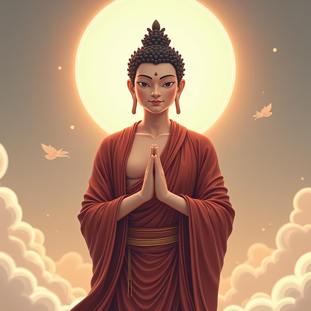 Hinh anh Phat A Di Da 3D dung ket an tay the hien su uy nghi va tu bi