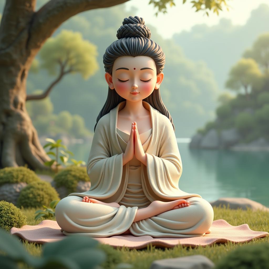 Quan Am Bo Tat 3D voi ve mat tu bi hien tu, ngoi giua thien nhien yen binh