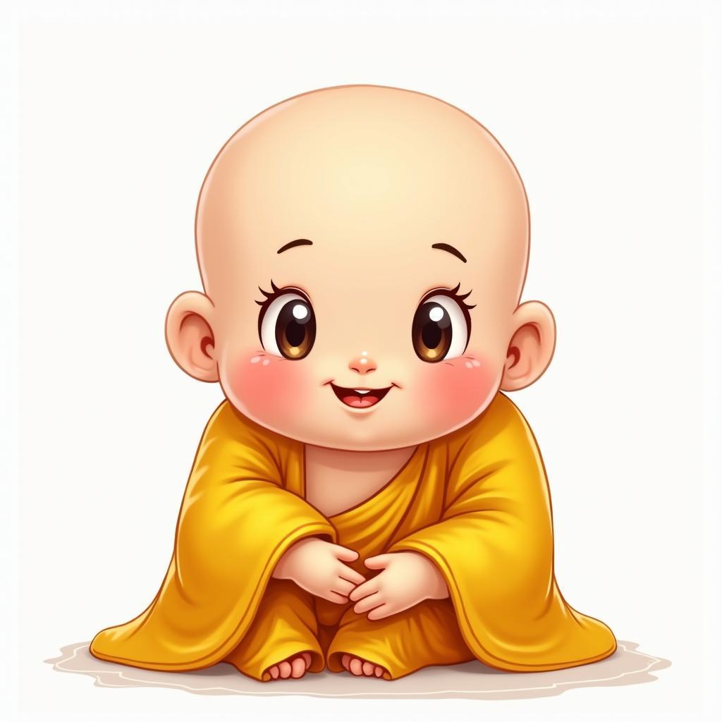 Ảnh Phật A Di Đà phiên bản hoạt hình dễ thương, gần gũi và đáng yêu