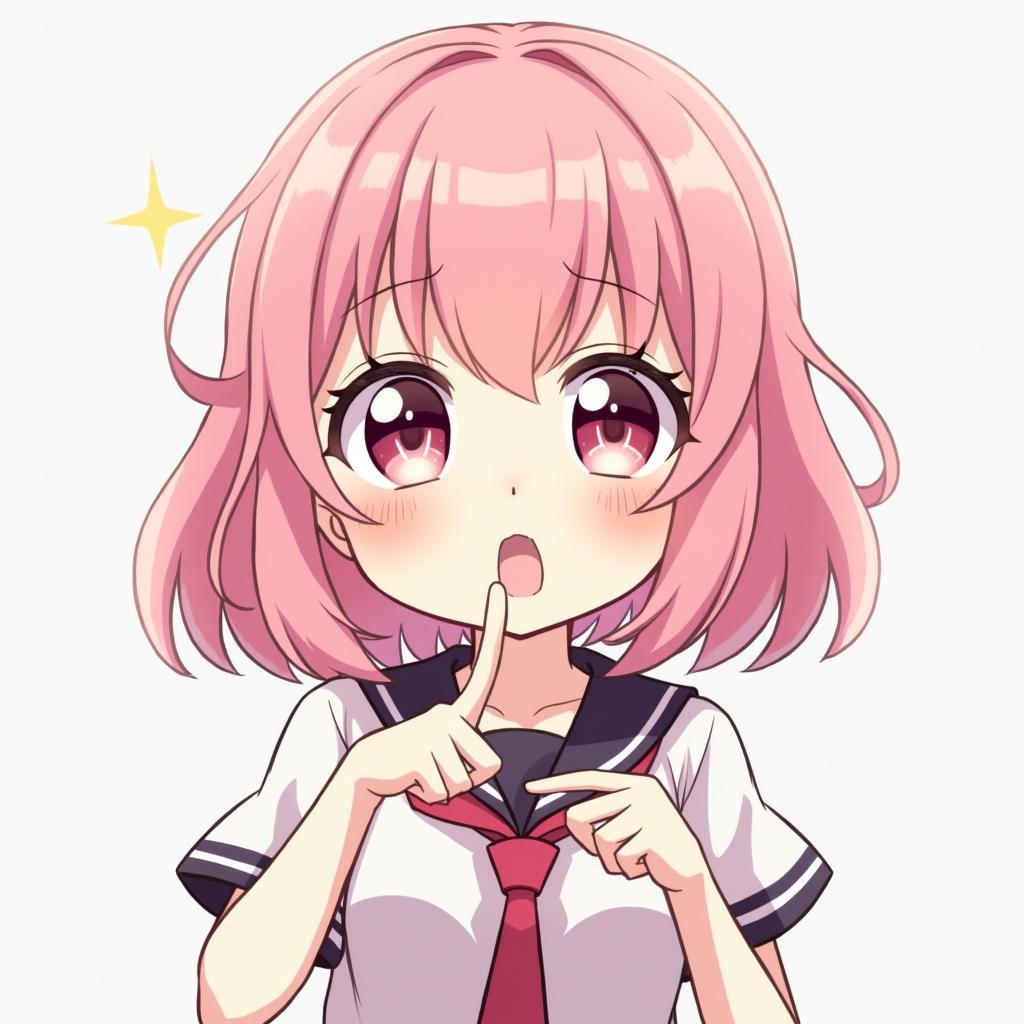 Hình ảnh đẹp cute anime girl tóc hồng xinh xắn