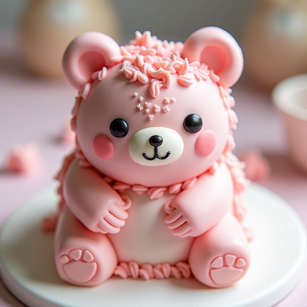 Hình ảnh đẹp cute bánh kem hình gấu nhỏ nhắn