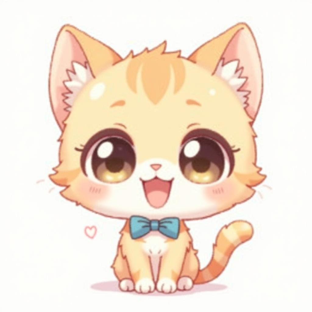 Ảnh đẹp cute chibi mèo con đáng yêu