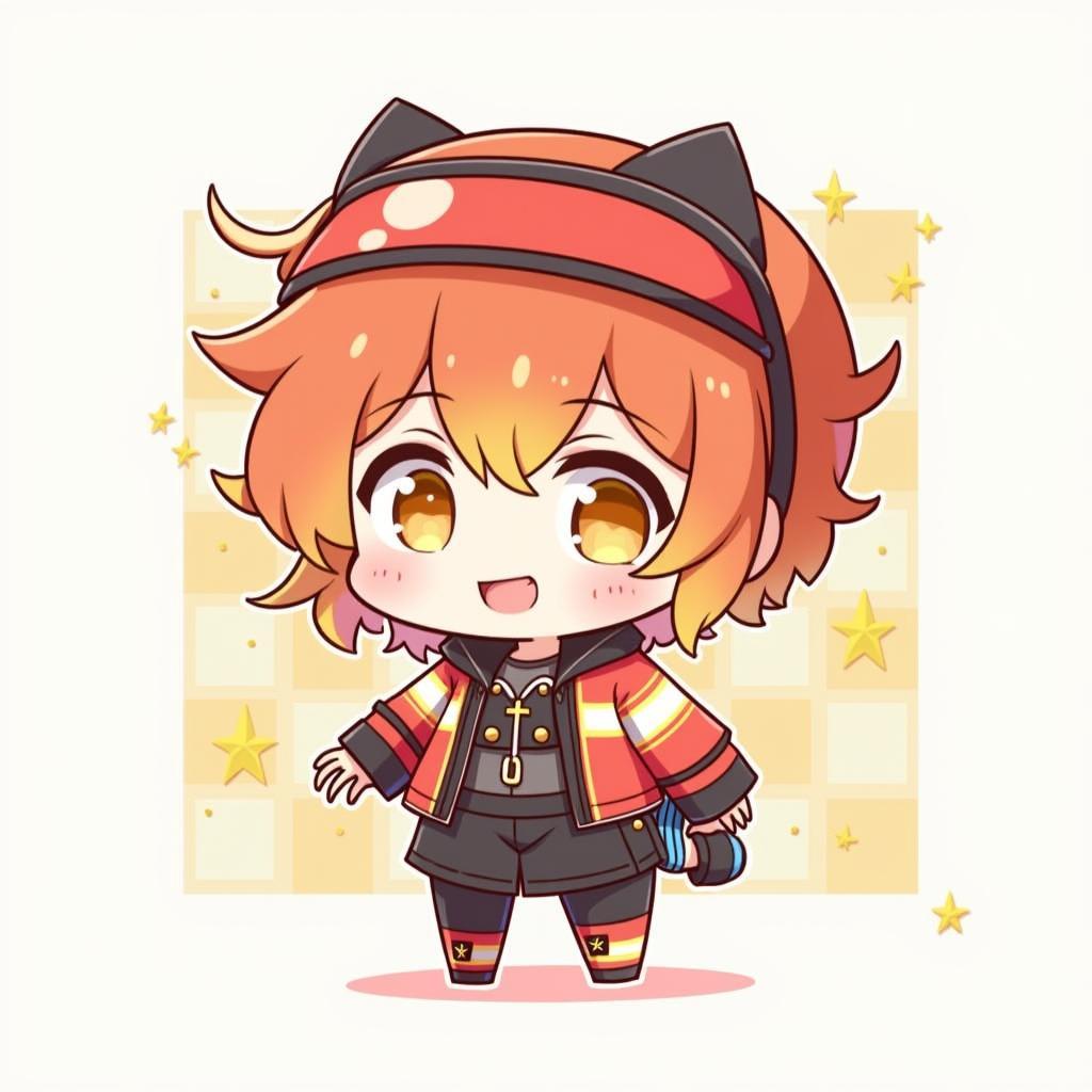 Hình ảnh Free Fire chibi nhân vật đáng yêu với biểu cảm tươi tắn