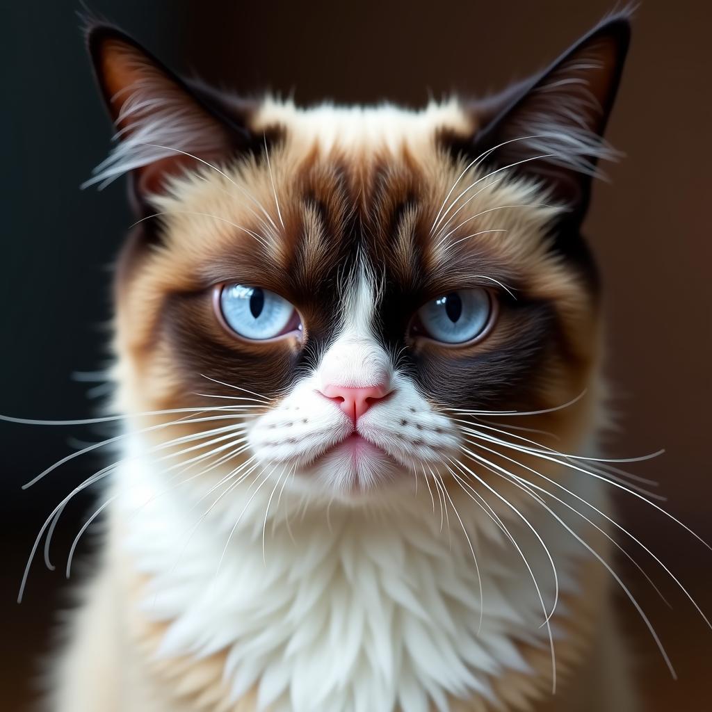 Ảnh mèo Grumpy Cat mặt cau có biểu cảm khó chịu hài hước