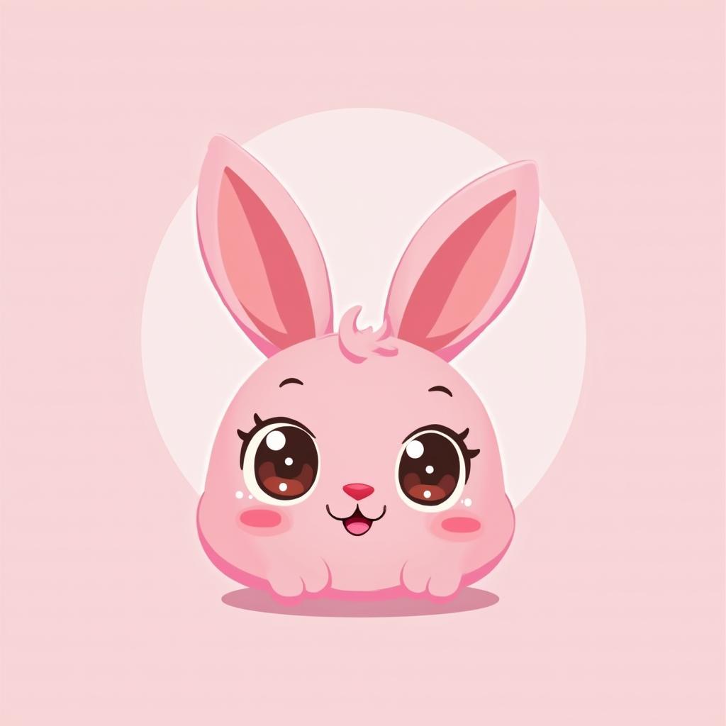 Ảnh nền điện thoại đẹp phong cách chibi dễ thương hình thỏ hồng