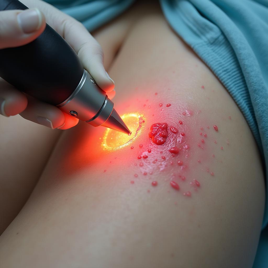 Hình ảnh đốt sùi mào gà ở vùng kín bằng phương pháp đốt điện